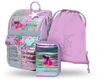 BAAGL SET 3 Zippy Lavender: aktovka, penál, sáček